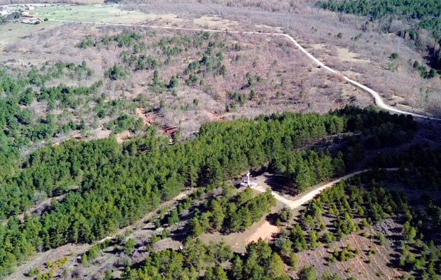 Vista aérea del Mirador de la Cruz de Caravaca - Aldeanueva de la Serrezuela
